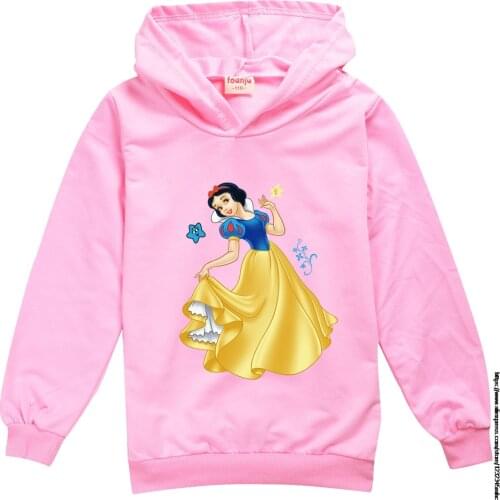 Disney Princess Girls Kids Spring Autumn Hoodie Children Baby Cartoon Print Hoody Coat Tops Sweatshirt Casual Wear Clothes