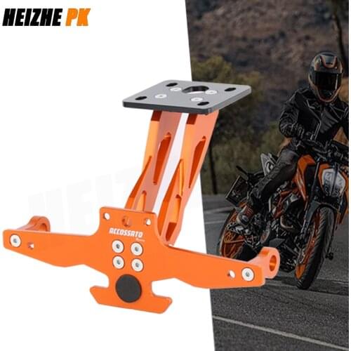 For Ktm Duke250 Duke RC390 2018-2021 Motorcycle Adjustable Angle License LED Lamp Number Plate Frame Holder Bracket Cnc