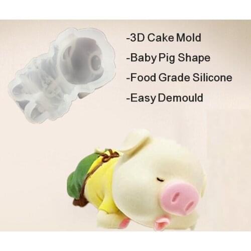 Cake Decorating Mold 3D Silicone Molds Baby Pig Shape DIY Cake Decorations Baking Mould Food Grade Silicone Easy Demould