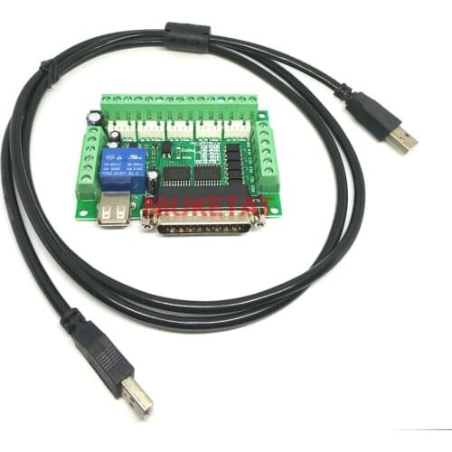 1/set MACH3 Engraving machine 5 Axis CNC Breakout Board With Optical Coupler For Stepper Motor drive controller+USB cable