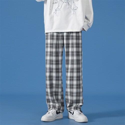 HYBSKR Men's Checked Trousers