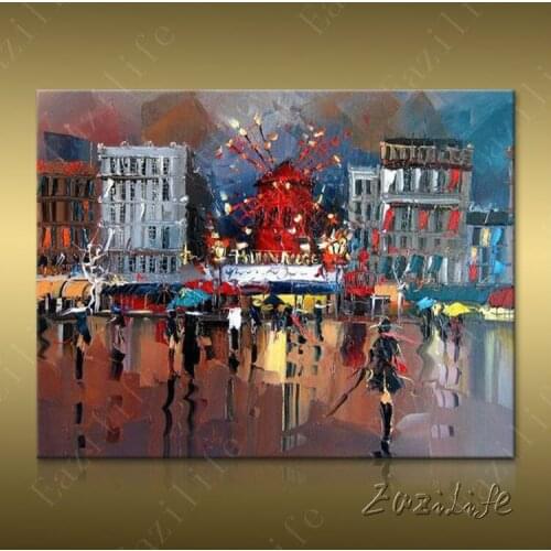 Paris Street Art Painting Home Decor Home Decoration Oil painting Wall Pictures for living room Home Decor paint Wall art paint5