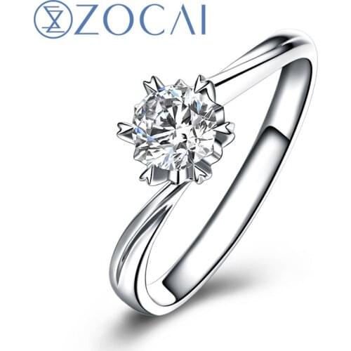 ZOCAI BRAND FALL IN LOVE NATURAL 0.25 CT CERTIFIED I-J/SI DIAMOND ENGAGEMENT RING ROUND CUT 18K WHITE GOLD W03186