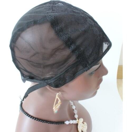 1pcs/Lot S/M/L Black Jewish Wig Caps For Making Wigs Glueless Wig Caps Adjustable Strap Weaving Cap Stretch Fast Shipping