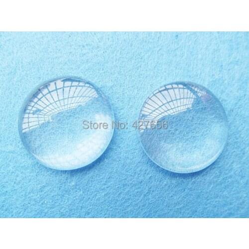 50pcs 20mm Round Clear/Transparent Glass Cabochons,Pendants Domed for Photos,Cabochons,or Art