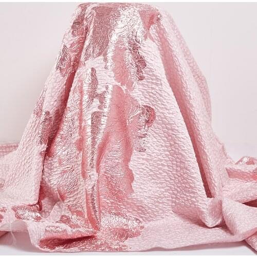 Lace Fabric Pink African Jacquard Tulle Lace Fabric 2021 New Nigerian Brocade Embroidrty Fabrics Dresses For Women Wedding A2504