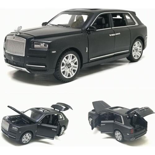 1:32 Scale for Rolls Royce Cullinan Models of Cars Metal Model Sound and Light Pull Back SUV for Kids 6 Doors Can Be Opened