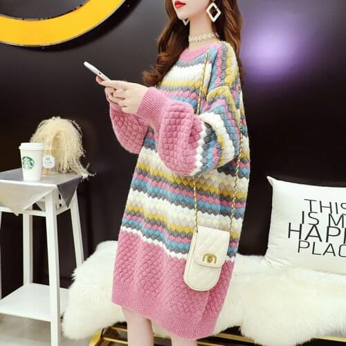 Fashion 5 Color Knit Sweater Women Korean Student Tops Loose Casual Jumpers Ladies V-Neck Long sleeve Knitted Pullover Female