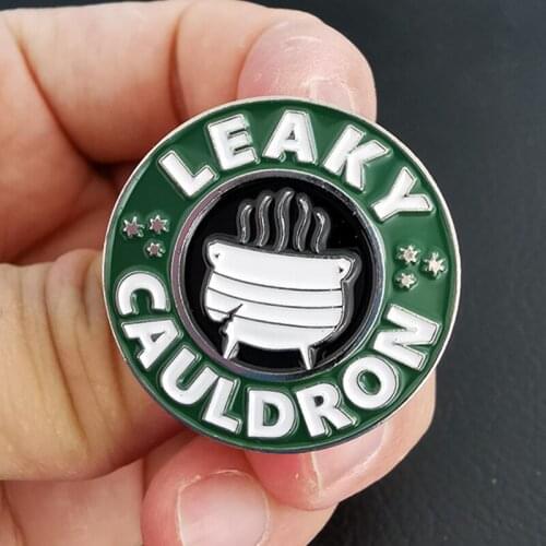 Cartoon Leaky Cauldron Witchcraft Halloween Enamel Brooch Pin Backpack Hat Bag Lapel Pins Badges Fashion Jewelry Accessories