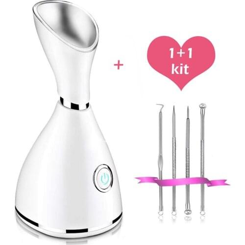 Nano Ionic Face Steamer for Facial Deep Cleaning Women Face Home Sauna SPA Warm Mist Moisturizing Acne Blackhead Remover Needles