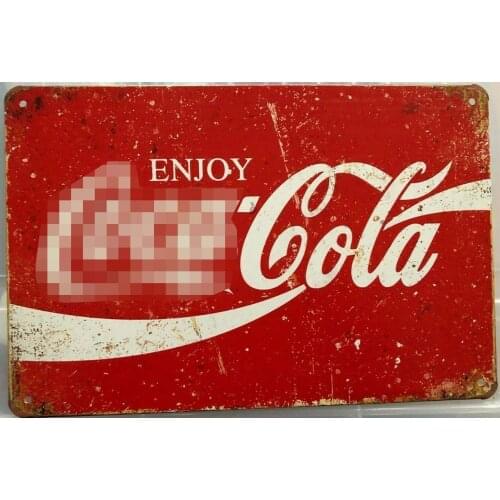 Enjoy Coke Tin Sign Rustic Cola Vintage Tin Metal Sign Metal Posters Retro Tin Signs For Home Bar Pub Club Man Cave Wall Decor