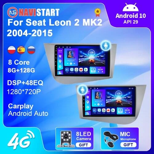 Car Radio for Seat Leon 2 MK2 2005-2012 Autoradio Navigation GPS Audio Carplay Android Auto Multimedia Video DVD Player Stereo