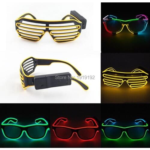New Upgraded Wireless version EL Glasses Halloween Wedding Decoration Glow Party Supplies Flashing luminous Rave Party Glasses