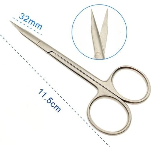 Septum scissors stainless steel 14cm Nasal plastic surgery tool Curved scissors minutely serrate Tissue scissors