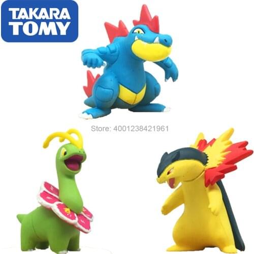 Genuine Pokemon Takara Tomy MC Model Toy Typhlosion Meganium Feraligatr Collections Action Figure