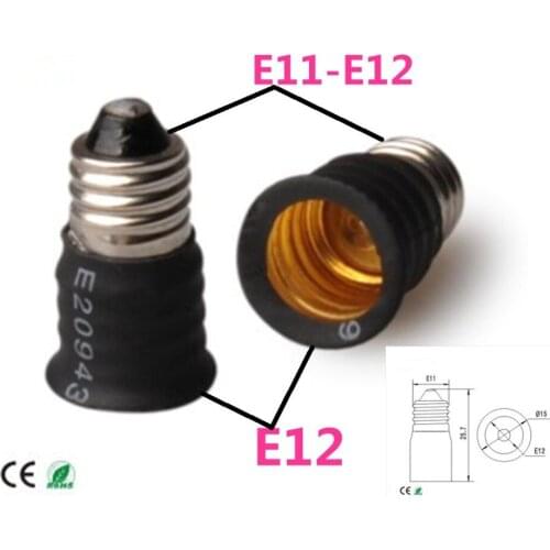 10pcs E11 TO E12 adapter Conversion socket High quality material fireproof material E12 socket adapter Lamp holder free shipping