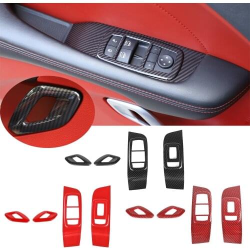 Fit for Dodge Challenger 2015+ ABS Interior Door Handle & Window Lift Switch Button Cover Trim Car Accessories