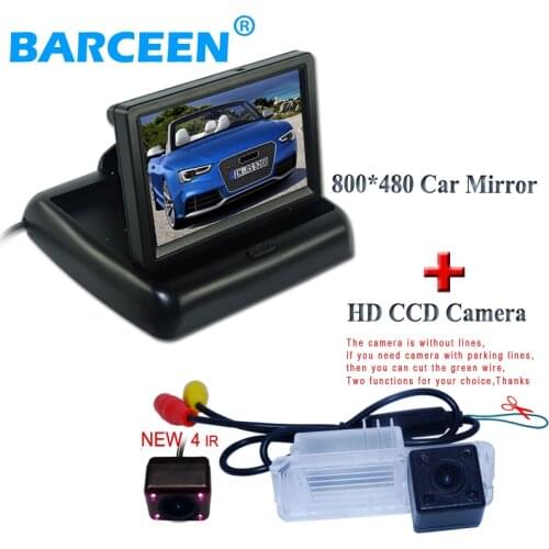 Color HD CCD car rear reversing camera wire with shockproof +car display 4.3" wide screen for Volkswagen GOLF 6/Magotan