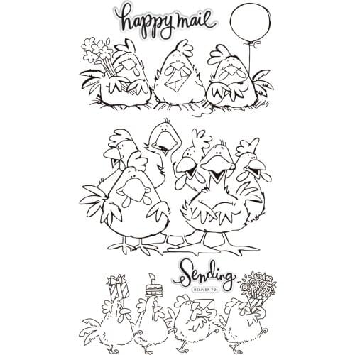 Animal chicken Transparent Silicone Rubber Stamp and metal die Sheet Cling Scrapbooking DIY Cute Pattern Photo Album Stamp