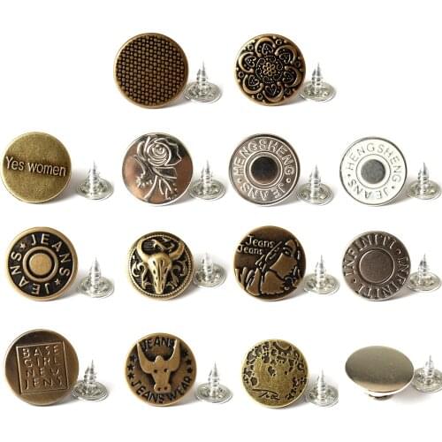 20pcs/15pcs/10pcs/5pcs Jeans Button Fastener Metal Buttons For Clothing Jeans Detachable Reusable Adjustable Metal Fasteners
