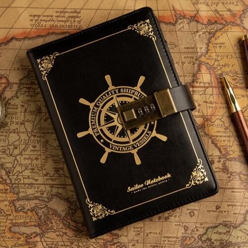 Retro B6 Notebook and Journals Agenda Planner Organizer Password Book PU Leather Sketchbook Travel Notepad Diary with Lock Gifts