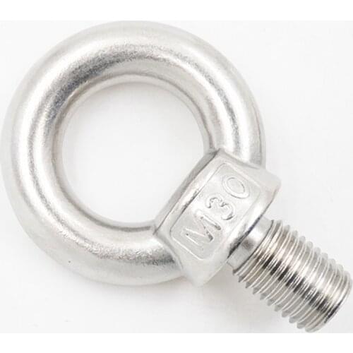 1pc 304 Stainless Steel Cable Rope Lifting Eye Bolt M3 M4 M5 M6 M8 M10 M12 M14 M16 M18 M20 M24 M27 M30 Male Thread Hook Screw