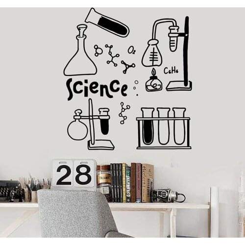 Science Wall Decal Chemistry Symbol Vinyl Window Sticker School Lab Scientific Classroom Study Interior Decor Wallpaper Art E744