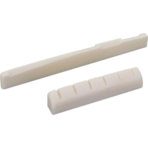 1 set Guitar Bridge Saddle Nut Made of Real Bone for Acoustic Guitar 43mm，72mm