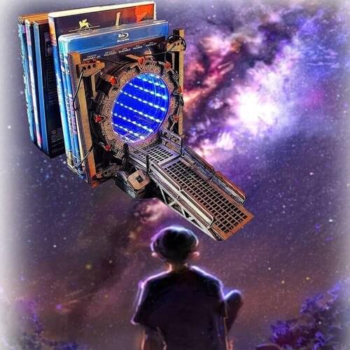 Stargate Bookend Galaxy Gate Bookends Creative Cross Border Time Tunnel Magical Portal Bookend For Book Shelf Decorative