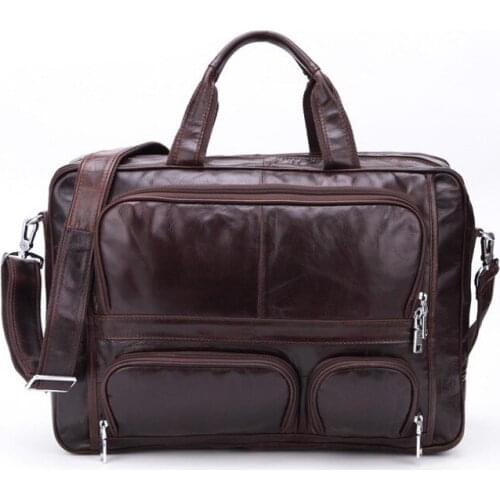 New Fashion Mens Large Capacity Handbag High Quality Leather Tote Bags Male Business Casual Laptop Bag Travel Crossbody Bag