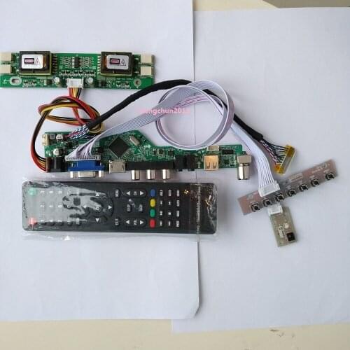 TV56 Controller driver Board for LM170E01 30pin AV TV card PANEL Screen monitor kit LCD 1280×1024 17" 4 lamps USB