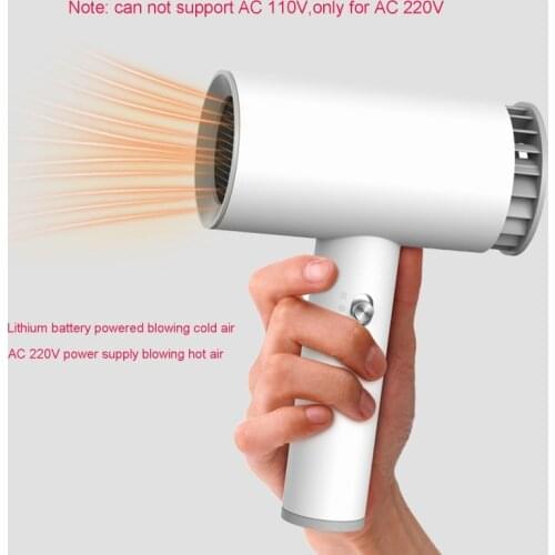 Y98B Universal 2in1 AC 220V USB Rechargeable Hot and Cold Wind Hair Dryer Travel Blow Dryer for Art Painting Home Outdoor