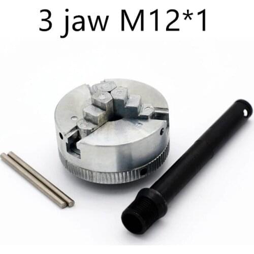 Z011 Woodworking Three Jaw Chuck 10-35mm Corrosion Resistance Power Tool High Accuracy Industrial For Mini Lathe Zinc Alloy M12