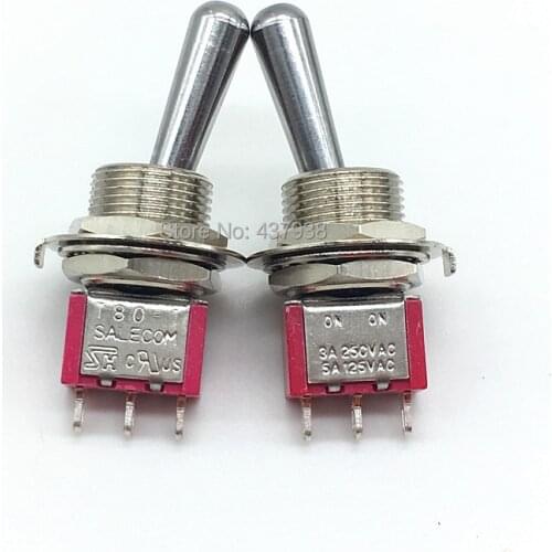 1PC SH T8013-Z1 12mm ON-ON SPDT 3Pin 2Position Maintained Mini Toggle Switch Large Long Handle 3A 250VAC/5A 125VAC