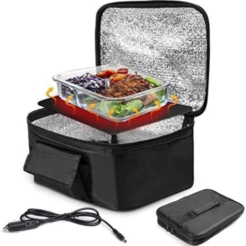 12V Car Electric Heating Bag Outdoor Camping Portable Food Warmer Container Oven Heater Package Bento Lunch Box Heated Packet
