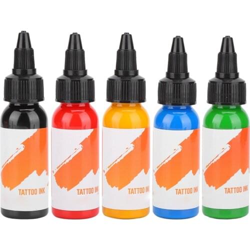 29.6ml/Bottle Professional Safe Tattoo Ink Long-Lasting Microblading Body Makeup Art Fast Coloring Tattoo Pigment (Orange Label)