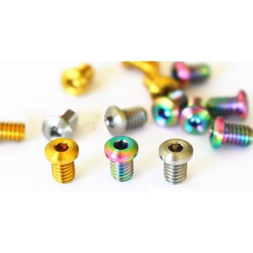4 PCS M4x5mm Ti/Golden/Rainbow GR5 Titanium Screws For Road Bike Caliper Brake
