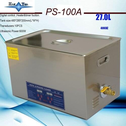 AC110V/220V 40KHz 600W PS-100A Ultrasonic Cleaner 27L drainage valves for king of Auto parts