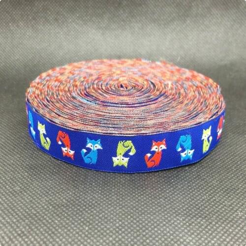 Zakka handmade accessories ribbon Jacquard Ribbon with colorful fox 1.6cm width 10yards/lot