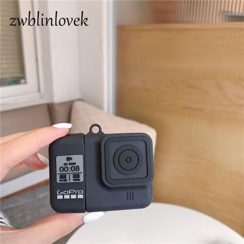 Brand Sport Camera 3D Case For Apple Airpods 1 2 Pro Charging Box Soft Silicone Wireless Bluetooth Headset Protect Cover Coke