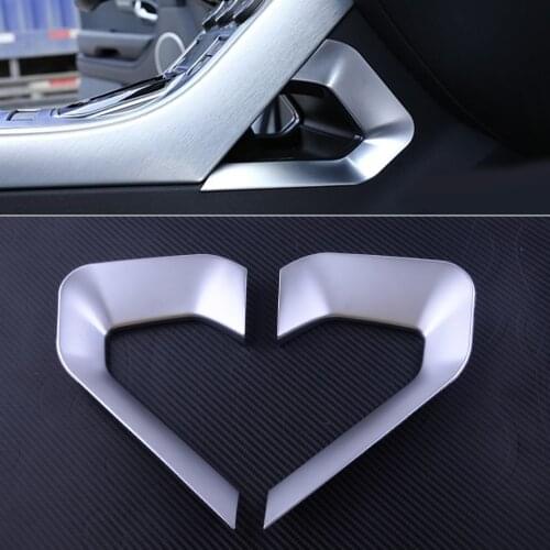 CITALL 1 Pair ABS Central Decoration U Shape Frame Cover Trim Silver Fit For Land Rover Range Rover Evoque 2012-2016 2017 2018
