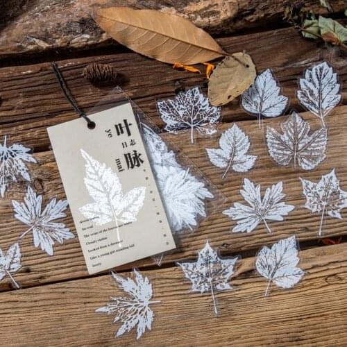 30 pcs/pack leaf vein journal Decorative PET Stickers Scrapbooking Stick Label Diary Album Retro stationery Sticker Accessories