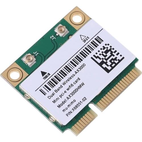 2974Mbps Wifi 6 Dual Band AX3000 Wireless Half Mini PCI-E Network Wlan Wifi Card Bluetooth 5.0 802.11ax/ac Ju01 21 Dropshipping