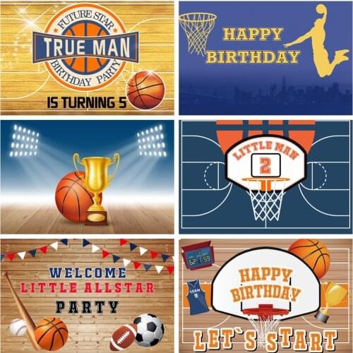 Laeacco Birthday Backdrops Basketball Field Champion Trophy Sportman Baby Shower Newborn Kid Photography Backgrounds Photozone
