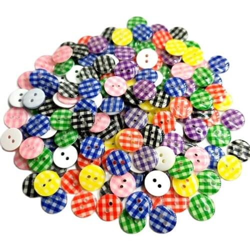 HL 12MM 50/100pcs Lots Mix Colors Lattice Resin Buttons Shirt Apparel Sewing Accessories DIY Scrapbooking