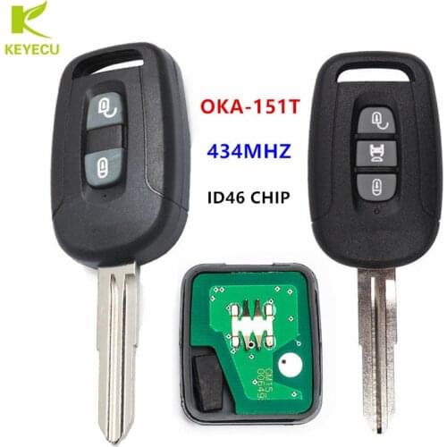 KEYECU Replacement Uncut Remote Head Key 2/3 Button 433MHz ID46 Chip for Chevrolet Captiva 2008-2013 European & ME FCC: OKA-151T