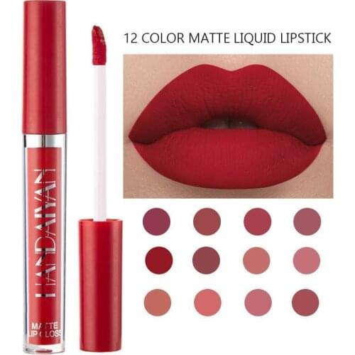 12 Colors Matte Rose Lipstick Long Lasting Waterproof Lipstick Nourish Moisturizing Lip Gloss Lip Glaze Lip Makeup