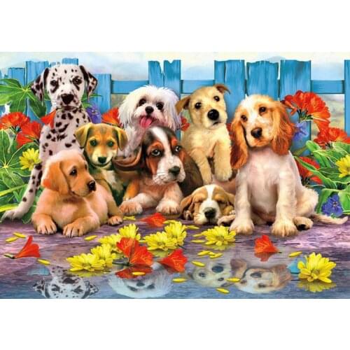 Cute Dogs DIY 5D Full Drill Diamond Painting Embroidery Cross Stitch Kit Rhinestone Mosaic Home Decor Craft