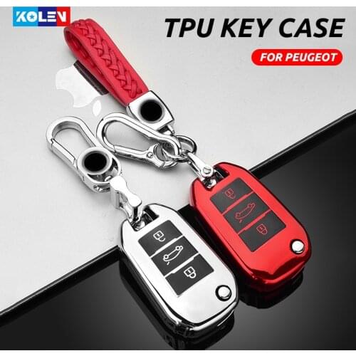 Soft TPU Car Remote Key Case Full Cover Holder For Peugeot 3008 208 308 508 408 2008 307 4008 For Citroen C4 C4L CACTUS C3 C6 C8