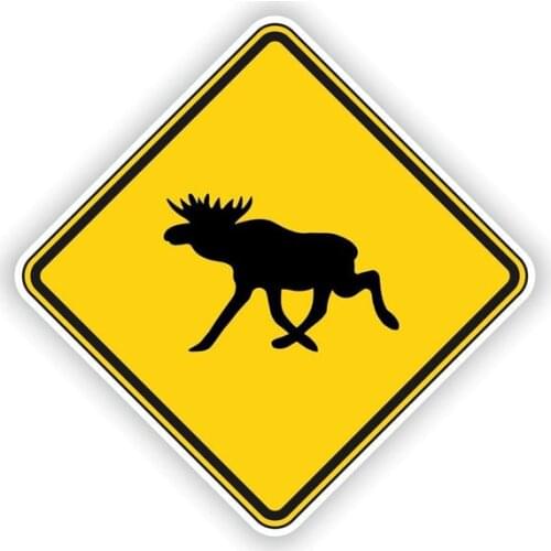 Dawasaru Moose Warning Car Sticker Waterproof Cover Scratch Decal Laptop Truck Windows Motorcycle Auto Accessories PVC,12cm*12cm